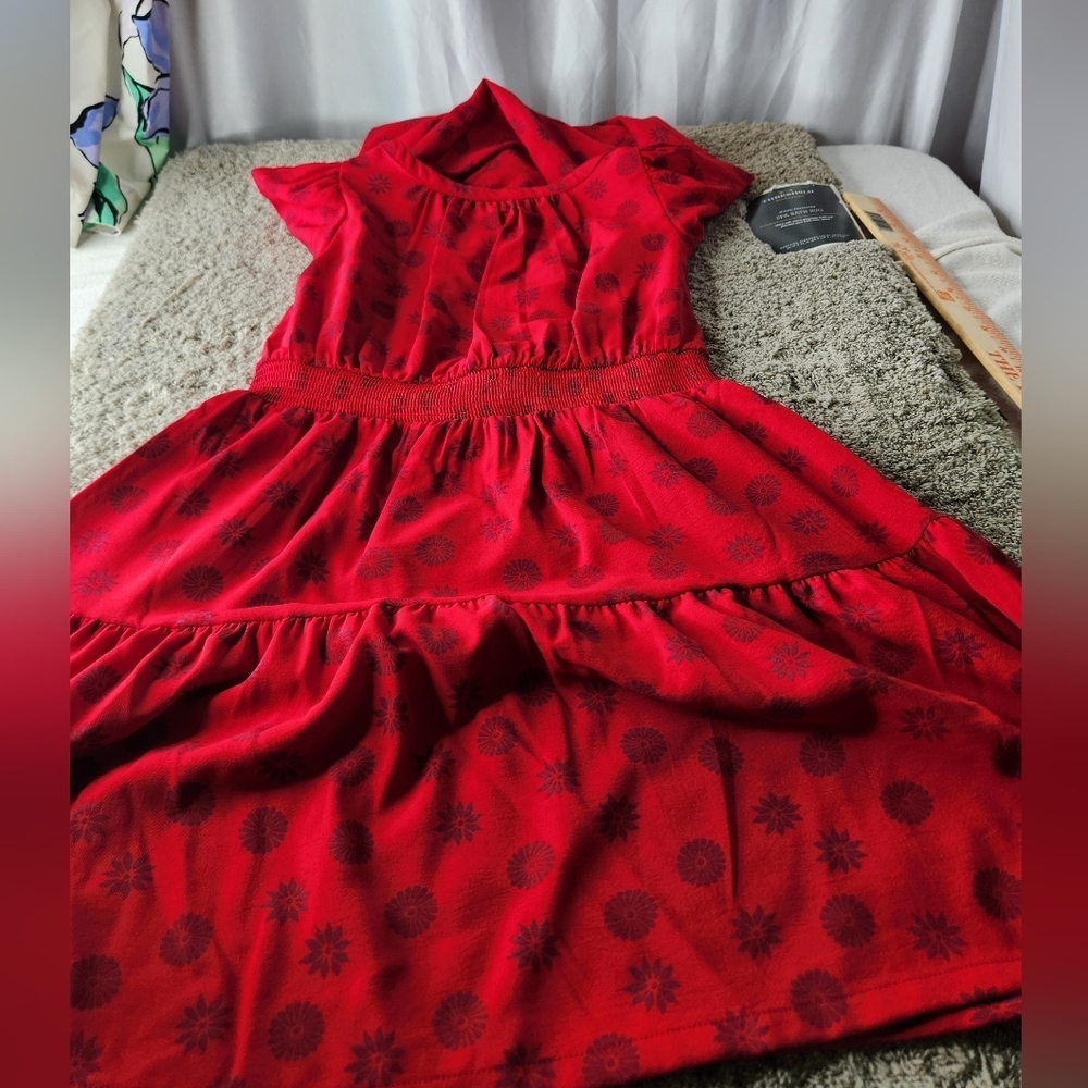 Latino Heritage Month Kids' Long Sleeve Girls' Dress - Red M - Picture 10 of 16